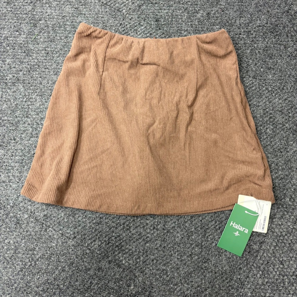 Halara AuraCord Cloud Corduroy Skort Tan Brown Mini Skirt Shorts XS 02664097